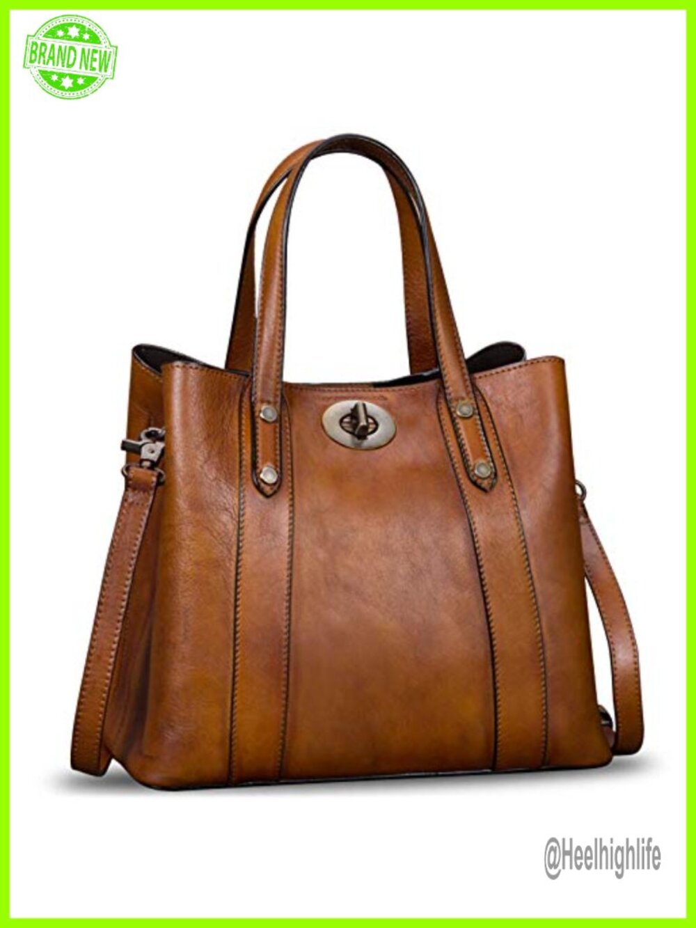 Genuine Leather Satchel Handbag Vintage Handmade Top Handle Shoulder Bag Tote